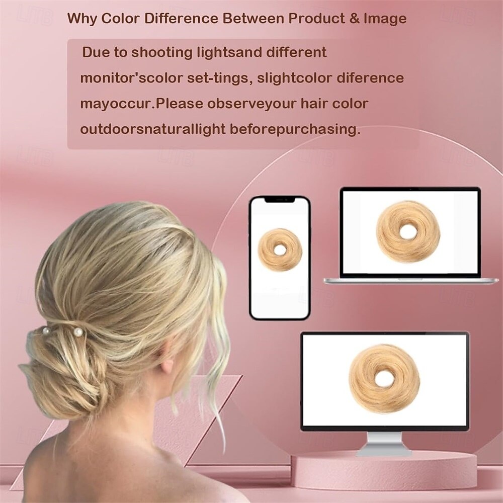 Messy Bun Hair Piece for Women Girls Wavy Curly Scrunchies Fluffy Donut Thick Updo Elegant Chignon Hairpieces for Women Girls 2026 - $12.99 –P4