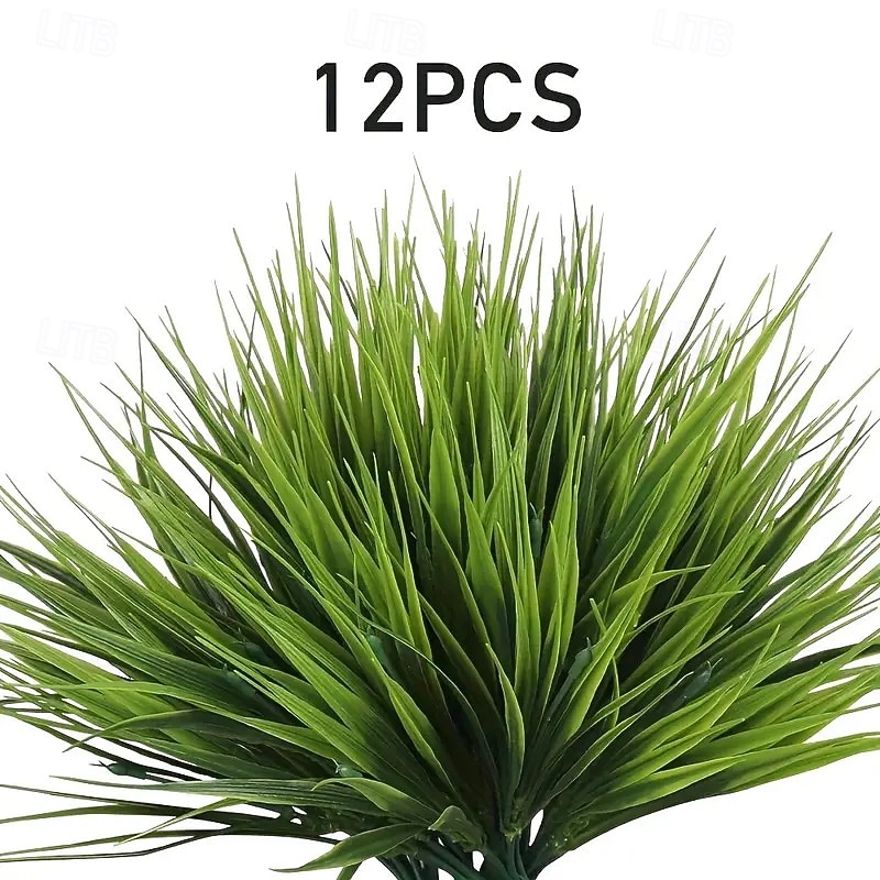 12 יחידות חבילות דשא אביב מלאכותי, צמחי ירק מלאכותיים עם 7 מזלגות, גבעולי דשא מלאכותיים לקיר צמחים, גינה, בית &קישוט האירוע 2026 - $19.99 –P7