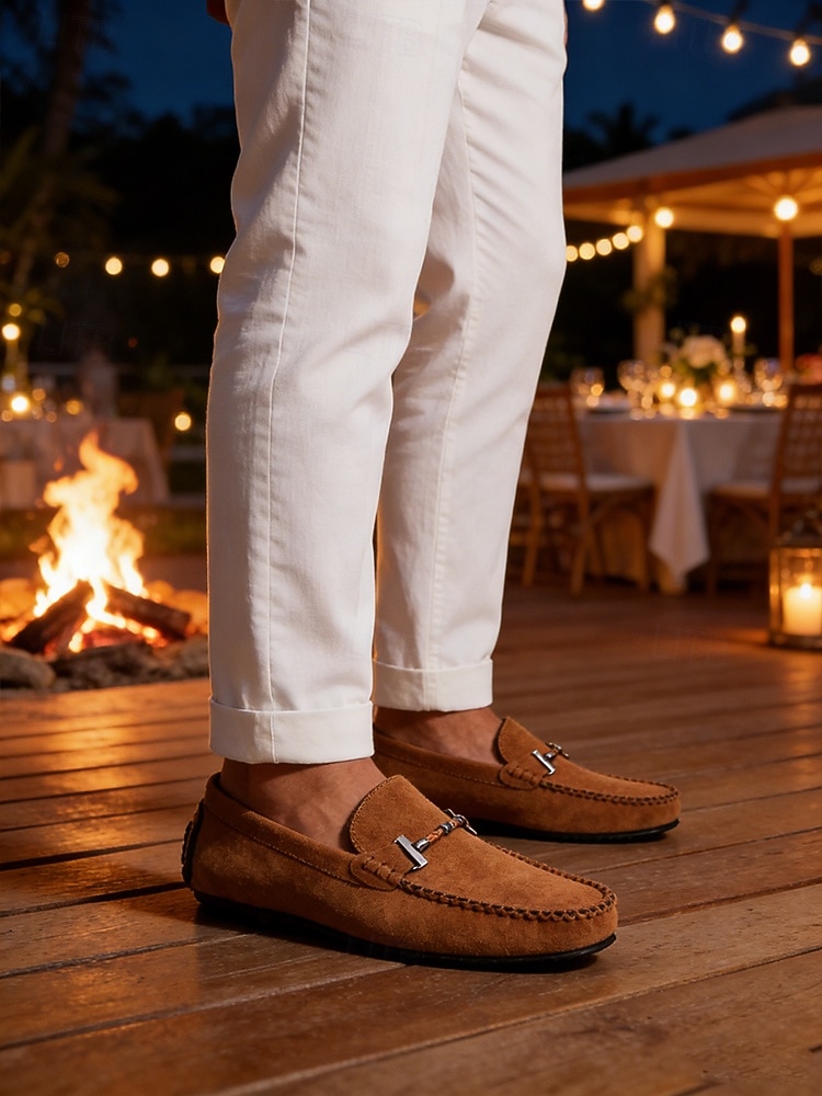 Men's Faux Leather Brown Slip-On Loafers, Trendy and Comfortable, Great for Resort Evenings and Night Out 2026 - $42.99 –P2