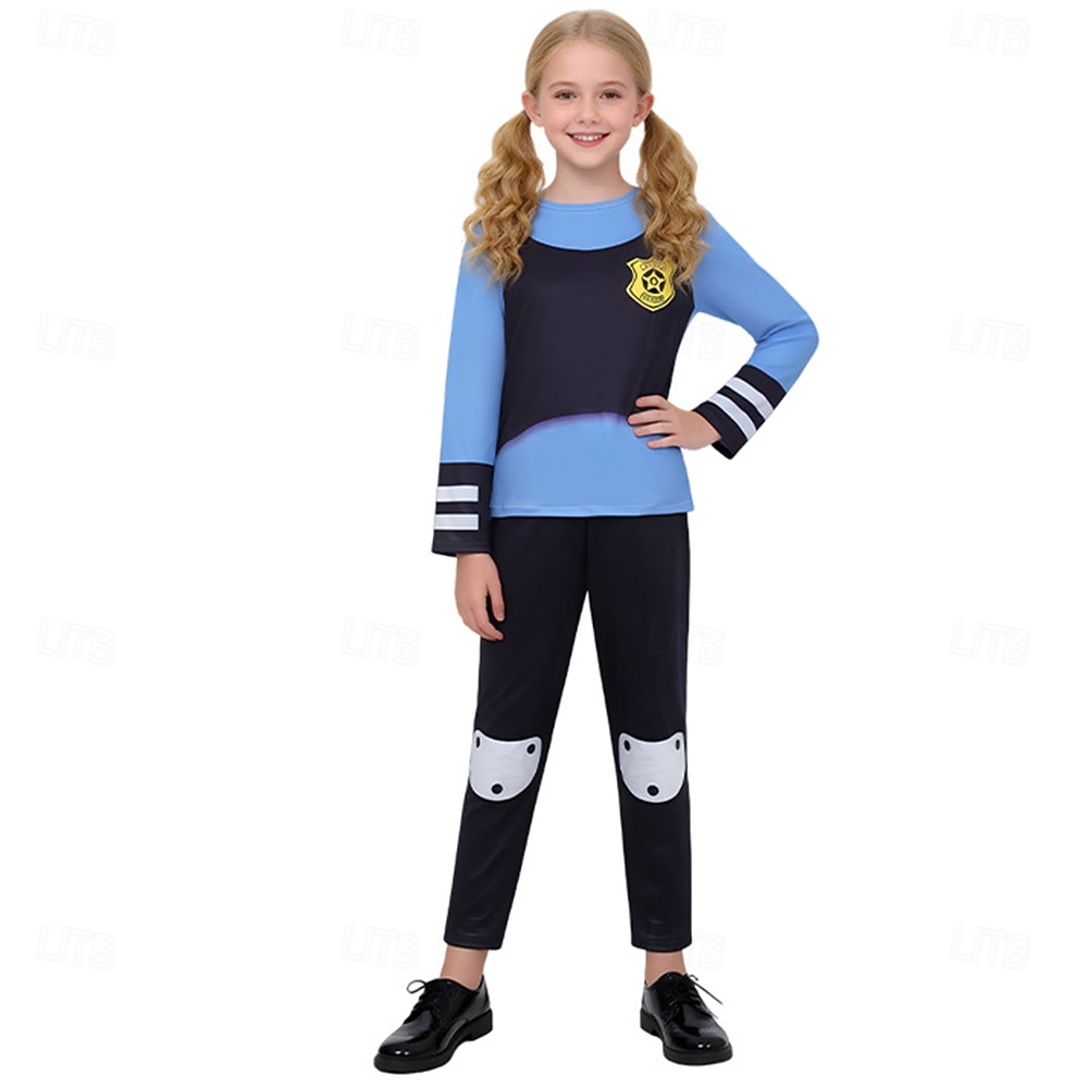 Märchen Tierdetektiv Hasenpolizei Outfits Themenparty-Kostüm Film Cosplay for Mädchen Kinder Karneval Kindertag Buchwoche Party 2026 - $27.99 –P1
