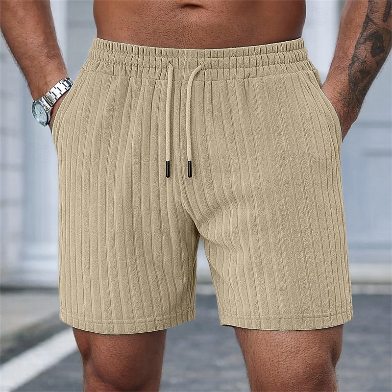 Bărbați Pantaloni Scurți Pantaloni scurți casual Jacquard Texturat Simplu Confort Respirabil Peste Genunchi Casual În aer liber Plajă Vacanță Modă Negru Roșu Vin Strech 2026 - $18.99 –P4