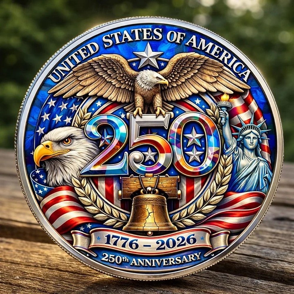 U.S. 250th Anniversary Commemorative Coin - 1776-2026 Semiquincentennial Limited Edition Collector's Coin with Eagle, Liberty Bell & American Flag Design 2026 - $29.99 –P2