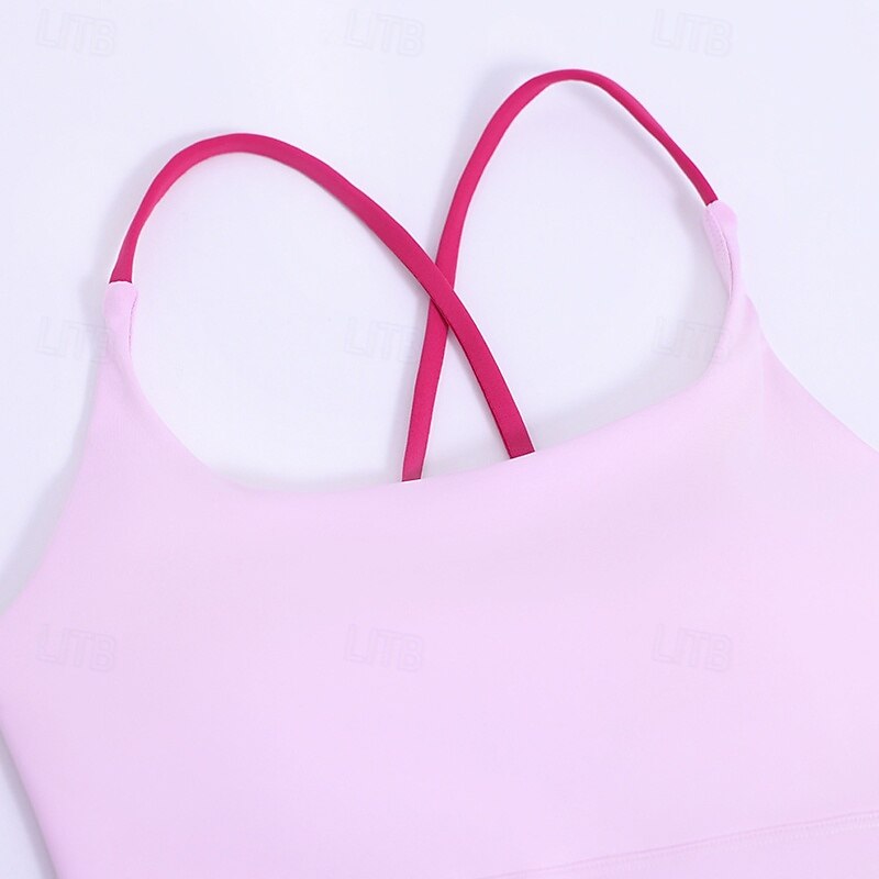Mulheres Sustentação Média Regata com Bojo Sutiã de corrida Delgado Good Top Acolchoado Academia Exercício Corrida Leve Elástico Respirável Amarelo Rosa claro Azul Cor Sólida de 2026 por $13.99 –P8