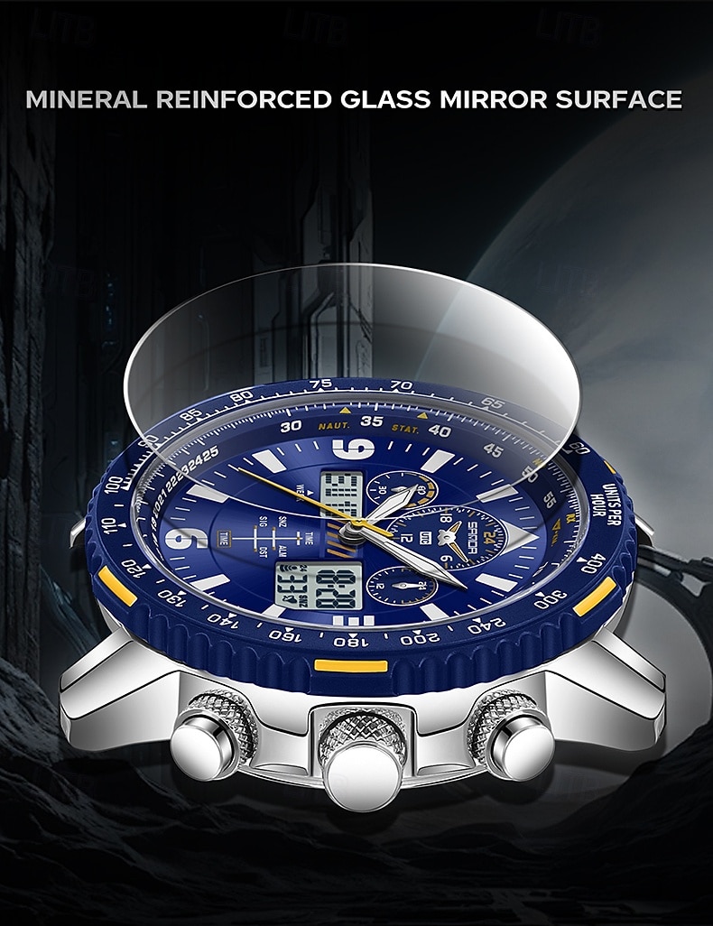 SANDA Men Digital Watch Luxury Outdoor Fashion Luminous Stopwatch Alarm Clock Calendar Stainless Steel Watch 2026 - $47.99 –P8