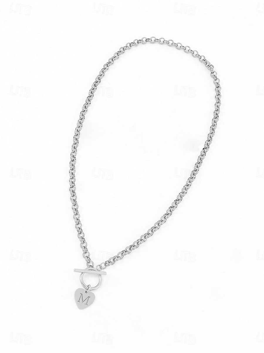 1 pc שרשראות תליון שרשרת For בגדי ריקוד נשים יומי רחוב מתנה פלדת על חלד צורת אלפבית 2026 - $4.99 –P3