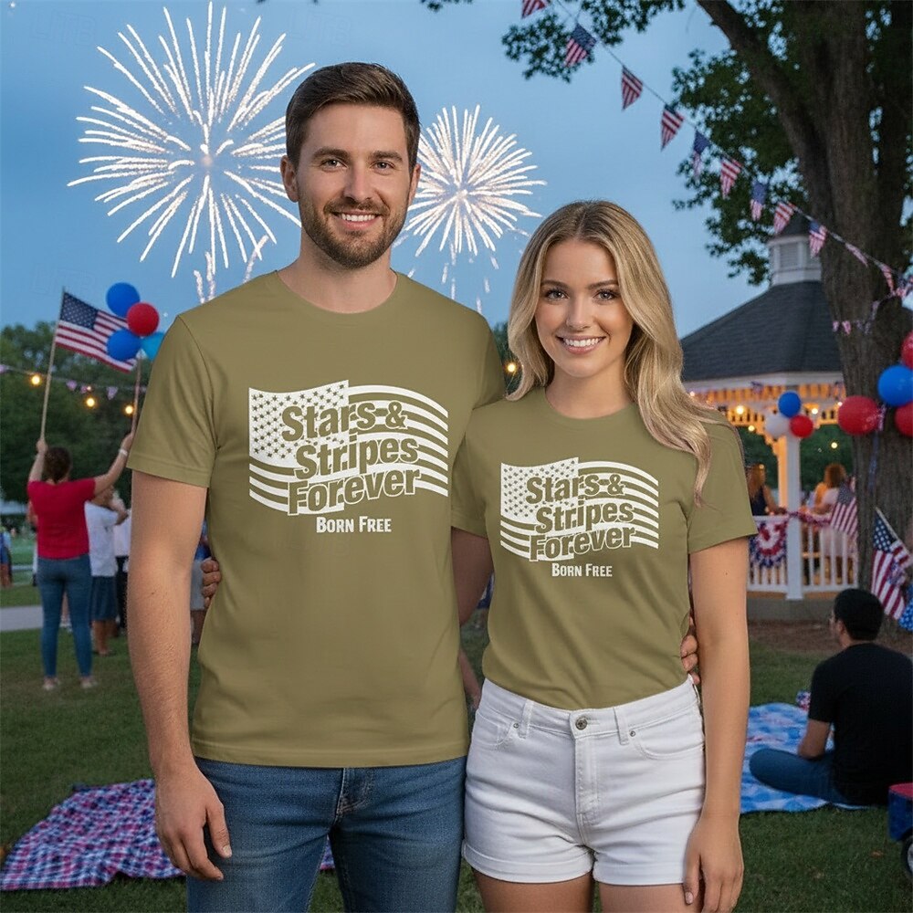 Patriotic T-shirt Graphic Tee USA Retro Vintage Patriotic T-shirt Sleeve 1776-2026 for Unisex Adults' 3D Print  for Independence Day / the Fourth of July 4th of July Party 2026 - $20.99 –P1