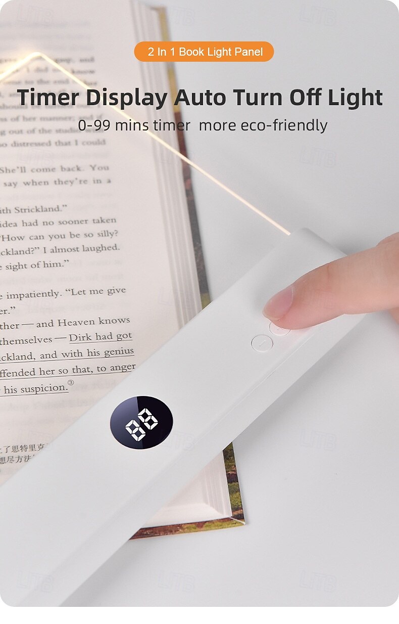 Luminária de leitura LED recarregável, transparente e plana, com 3 cores. &Luzes de leitura com temporizador e intensidade ajustável para leitura noturna, luminária de painel para desenho com de 2026 por $31.99 –P6