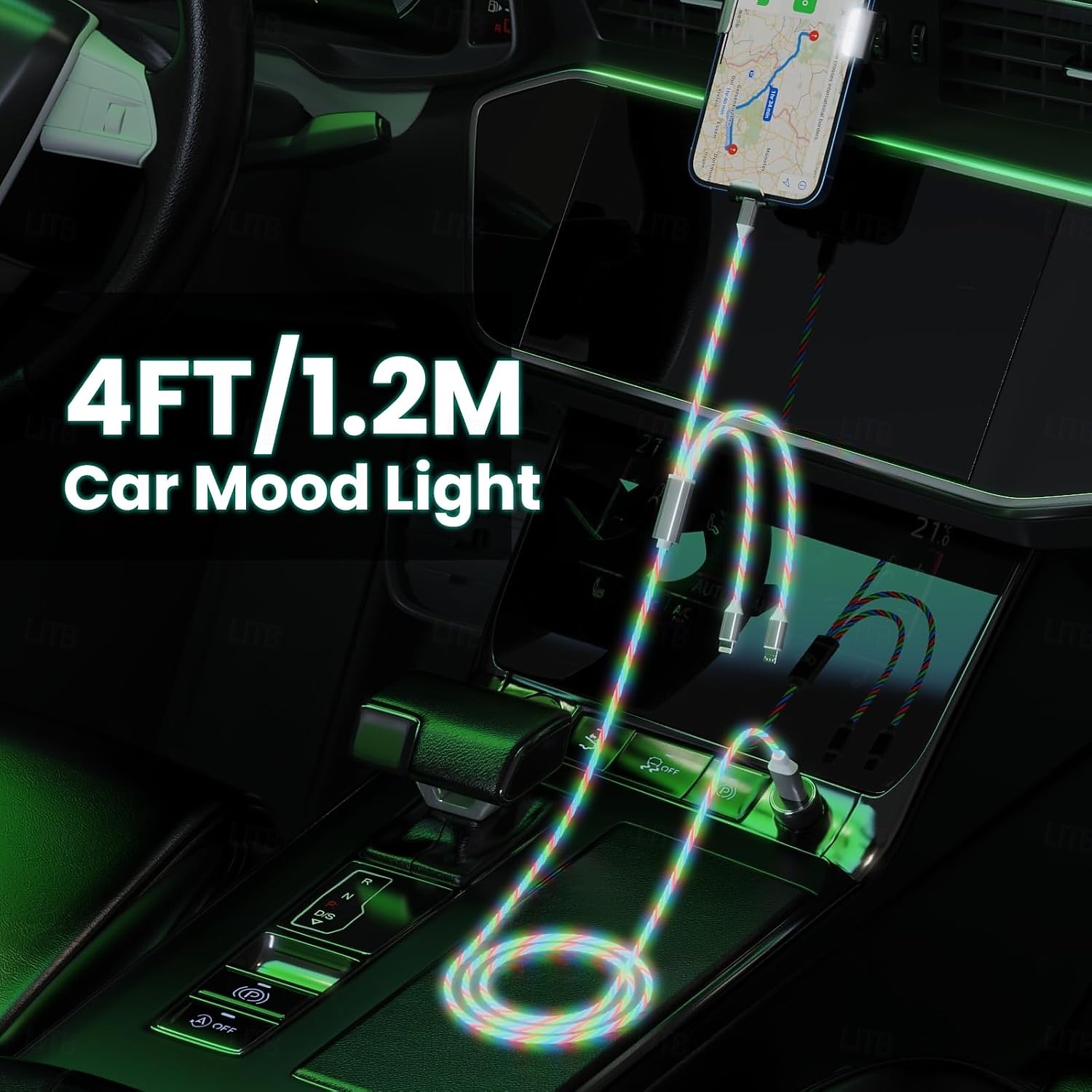 Cavo di ricarica luminoso 3 in 1, cavo di ricarica multi-led, cavo di ricarica luminoso, cavo USB 3A, compatibile con la maggior parte degli smartphone del 2026 a $16.49 –P3