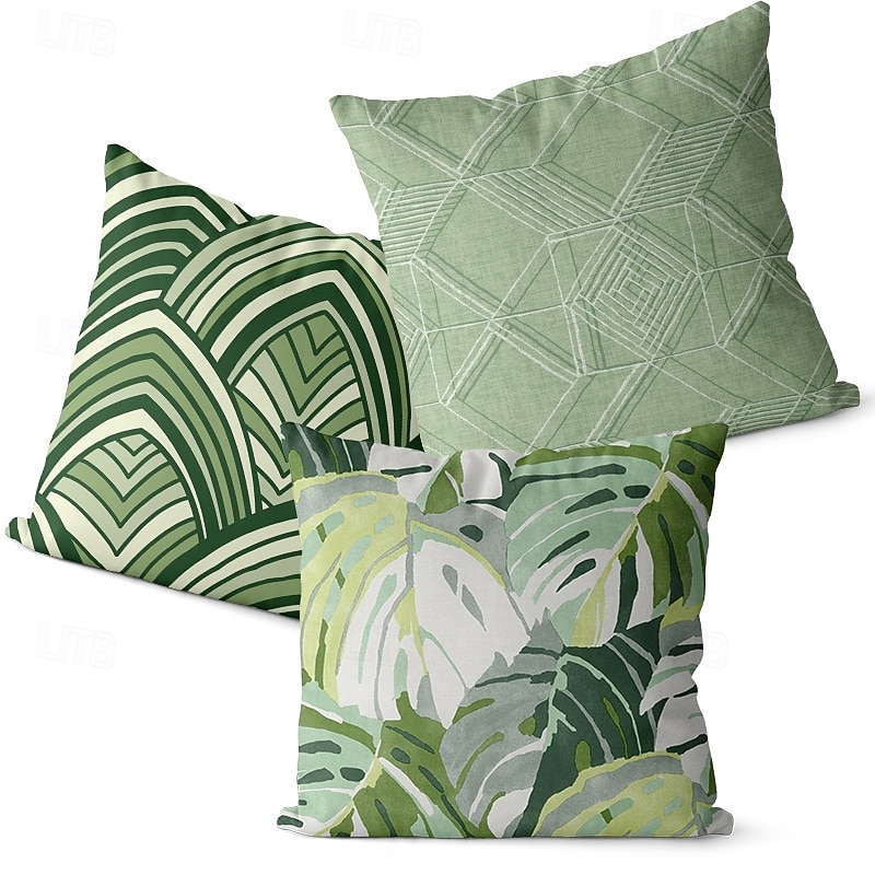 Nordic Green Plant Leaf Pattern Linen Throw Pillow Cover Decorative Cushion Cover for Sofa Bed Headboard Car and Nap Pillow Use 2026 - $11.99 –P4