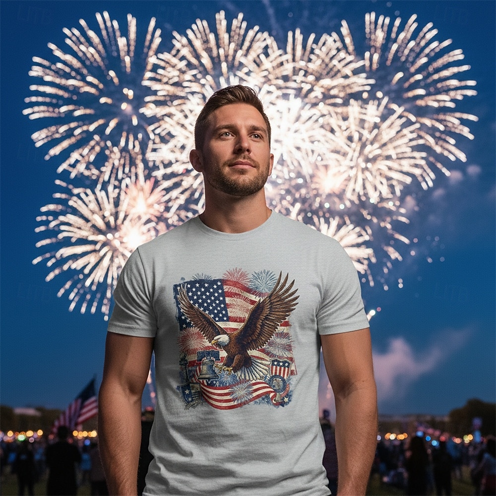 Patriotic T-shirt Graphic Tee USA Retro Vintage Patriotic T-shirt Sleeve 1776-2026 for Unisex Adults' 3D Print  for Independence Day / the Fourth of July 4th of July Party 2026 - $14.99 –P2