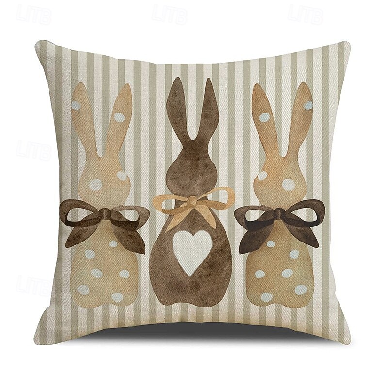 Sada 4 velikonočních povlaků na polštáře s potiskem písmen, povlaky na polštáře, jarní sváteční dekorativní povlaky na polštáře na pohovku 2026 - $17.99 –P4