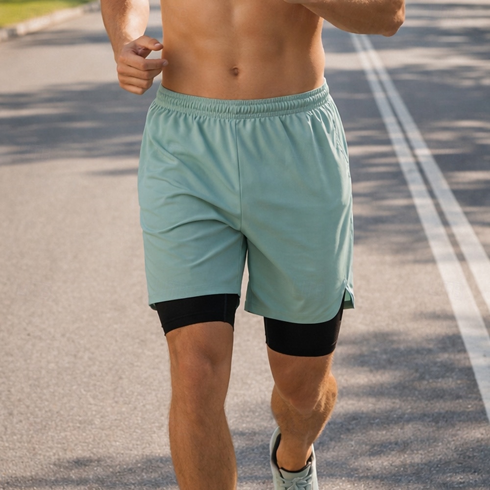 Férfi Kratke hlače za trčanje Sportos rövidnadrág Sport rövidnadrág Zsebek 2 az 1-ben Linerrel Rövidnadrágok Napi Szabadtéri Sport Nyár Gyors szárítás Nedvességelvezető Légáteresztő Edzőterem edzés 2026 - $23.99 –P1