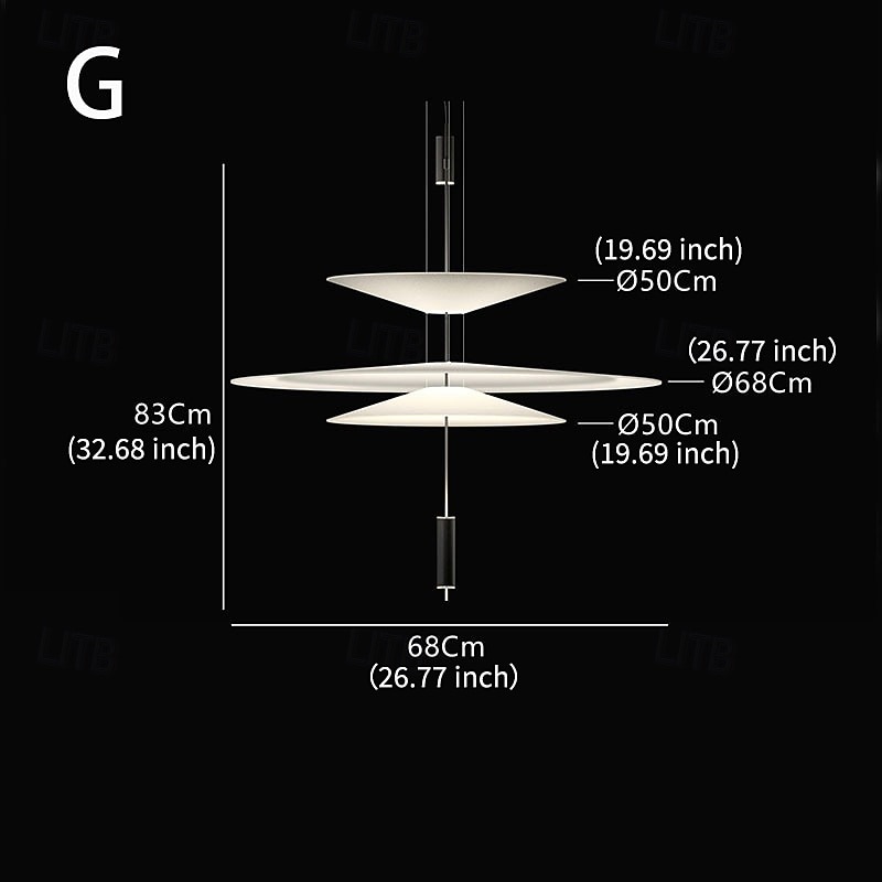 2 światła 50 cm Pojedynczy projekt Lampy widzące Szkło Akryl Wielowarstwowy Galwanizowany Malowane wykończenia Nowoczesny Styl skandynawski 85-265V 2026 - $279.99 –P11
