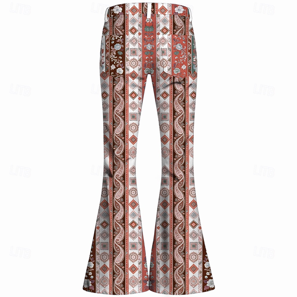 Retro Antiguo Boho Años 70 Pantalones Los pantalones de campana Hippie Disco Alta cintura Étnico Disfraz Hombre Víspera de Todos los Santos Carnaval Festival de Música Fiesta temática retro Adulto 2026 - $35.99 –P8