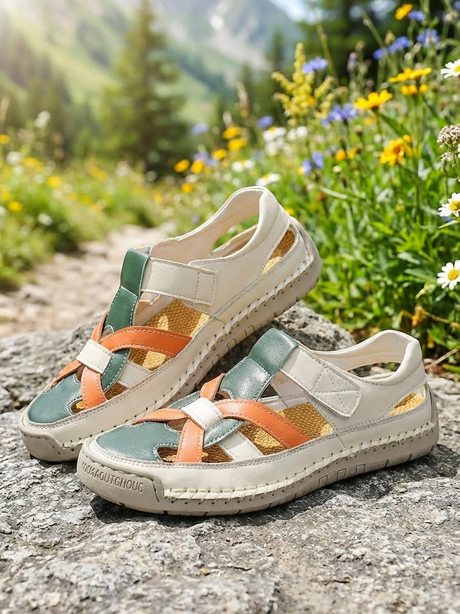 Lässige Damen-Sandalen im Color-Blocking-Design – weich gepolsterte, flache Sandalen mit atmungsaktivem Cut-out-Design für Damen, ideal für Alltag, Reisen, Spaziergänge im Freien und Gartenarbeit. 2026 - $42.99 –P1