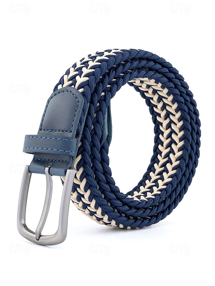 Мужской эластичный плетеный пояс, полиэстер, различные цвета, идеально подходит для отдыха и повседневной носки. 2026 - $14.99 –P5