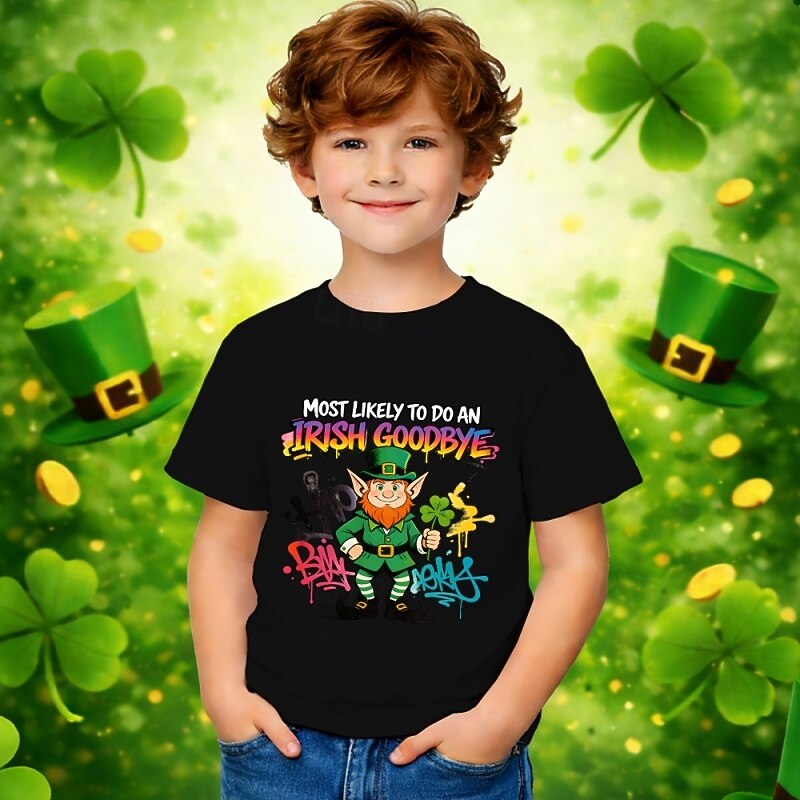 St. Patrick St. Paddy's Day Boys' 3D Graphic Cartoon Funny Slang 67 T shirt Tee Short Sleeve 3D Print Summer Spring Sports Fashion Streetwear Kids 4-12 Years Crew Neck Casual Daily Outdoor Regular Fit 2026 - $14.49 –P2