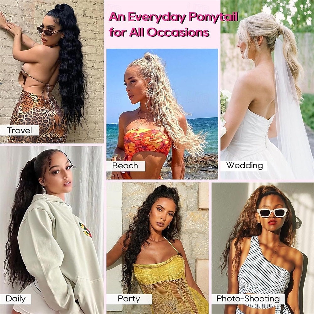 Ponytail Extension, 18" Claw Clip Ponytail Extension Wavy Ponytails Hair Extensions Jaw Clip on Pony Tails Natural Synthetic Hairpiece for Women Daily, Dark Ash Blonde with Golden Ends 18 Inch 2026 - $22.99 –P4