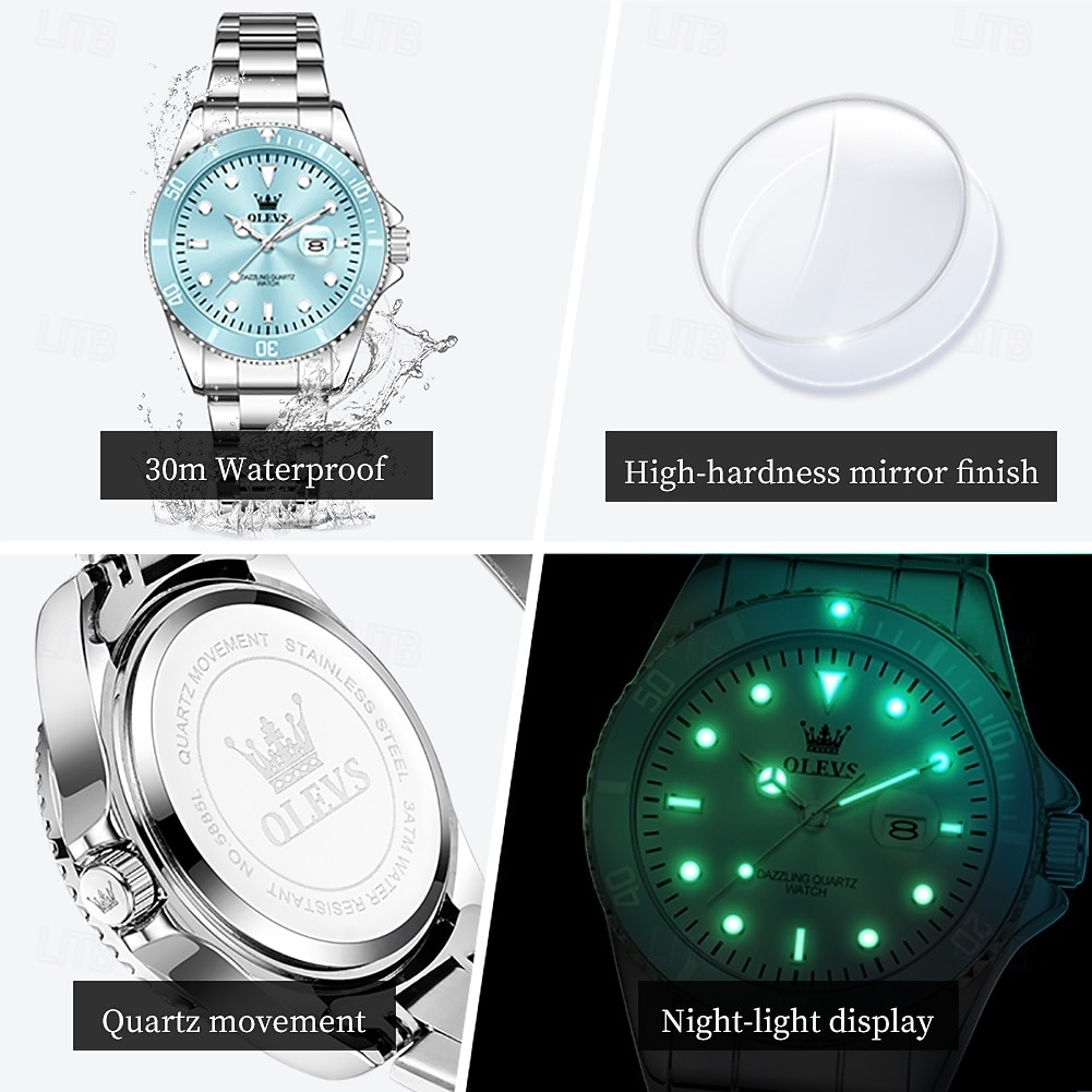 Mother's Day Gift OLEVS Women Quartz Watch Creative Minimalist Luxury Casual Calendar Date Waterproof Decoration Stainless Steel Strap Watch 2026 - $37.99 –P11