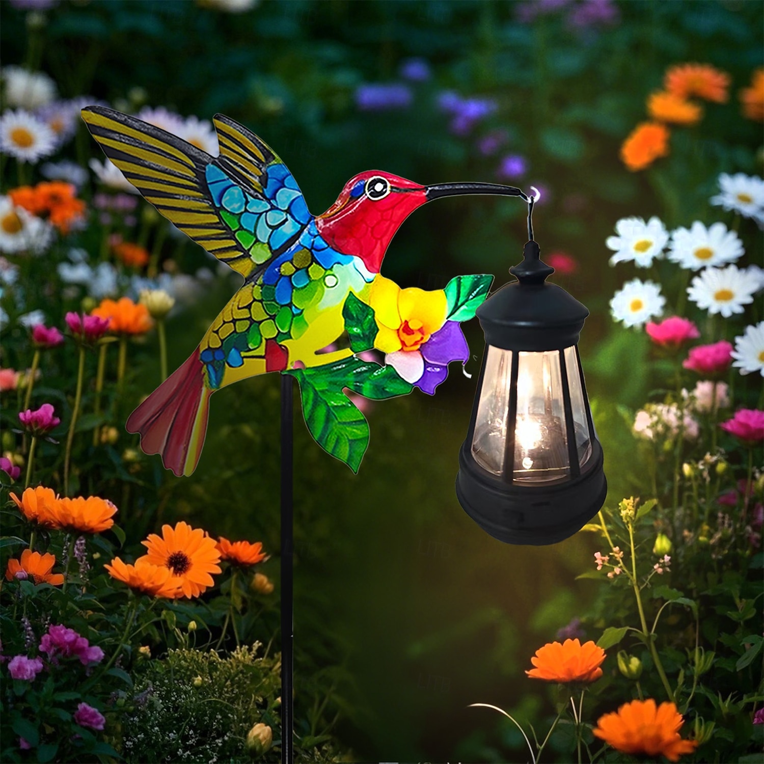 Lámpara solar de colibrí para exteriores, luz de camino de jardín con estaca de metal impermeable, decoración de paisaje de patio de 72 cm para patio, césped, granja y jardín. 2026 - $19.99 –P3