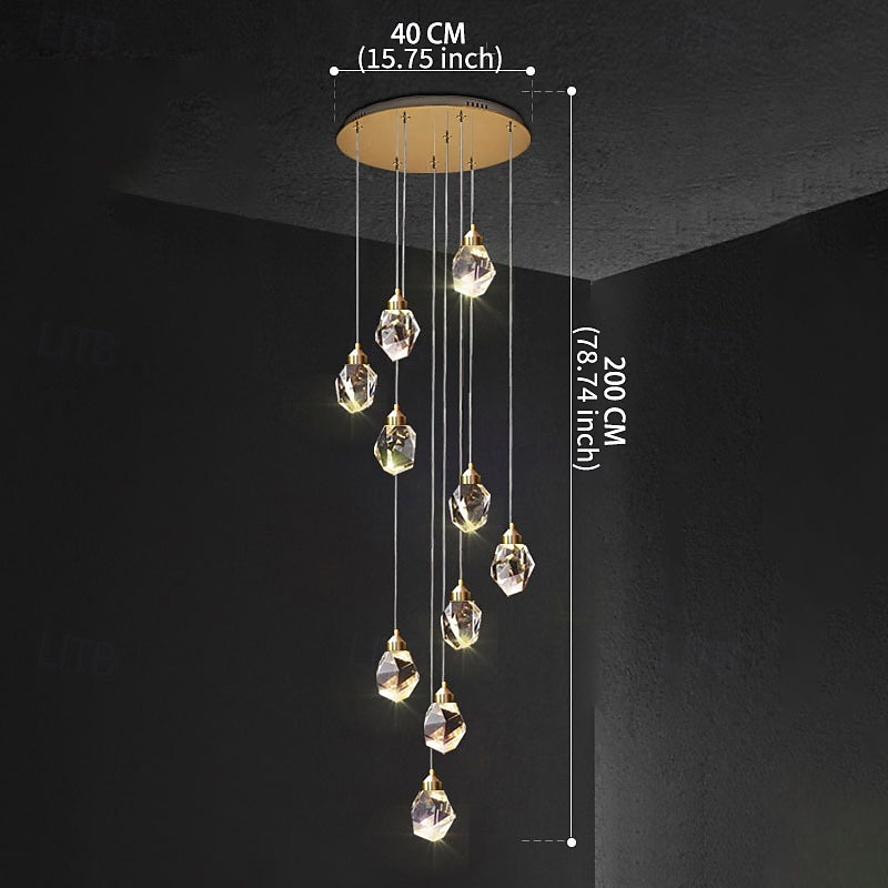 3-Light 5-Light 7-Light 10 cm Mulighet for demping Enkelt design Anheng Lys Krystall galvanisert Moderne Nordisk stil 85-265V 2026 - $831.55 –P13