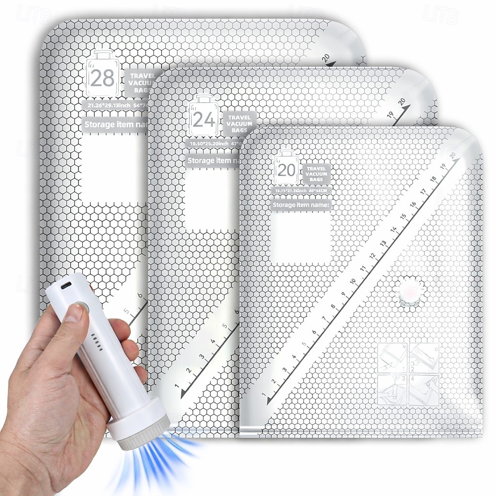 Ασύρματες τσάντες αποθήκευσης κενού ταξιδιού με επαναφορτιζόμενη ηλεκτρική αντλία, τσάντες συμπίεσης για ρούχα, αποσκευές, βαλίτσα &οικιακή αποθήκευση 2026 - $38.99 –P1