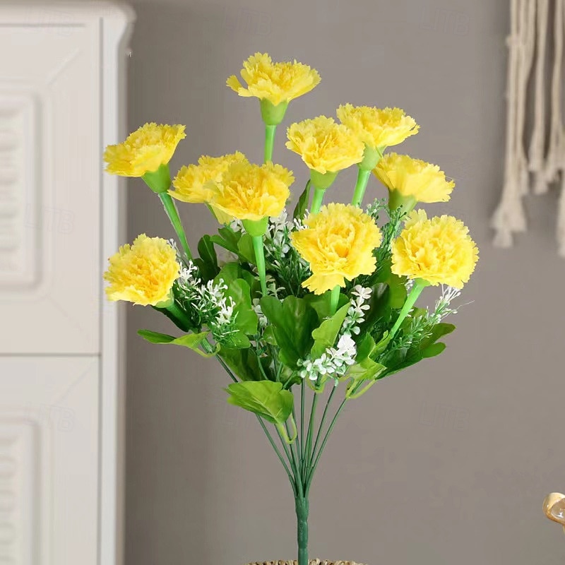 kunstig nellikblomst enkeltstilk, imitert nellik til vaseoppsats, dekorasjon til stuebordet, gave til lærerens dag, falsk blomst 2026 - $13.99 –P9