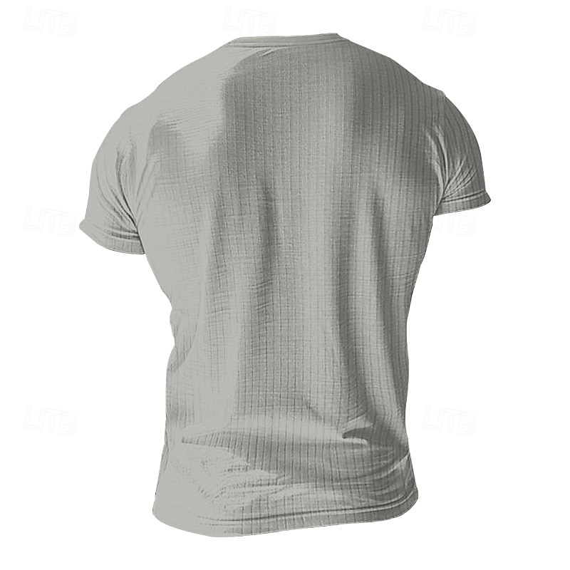 Bărbați Tricou Cămașă musculară Tricou din tricot cu nervuri Tee Top Manșon scurt Mânecă scurtă În V Henley Vară Primăvară Toate Sezoanele Simplu Pit Strip Modă Designer De Bază Nasturi Casual 2026 - $20.99 –P13