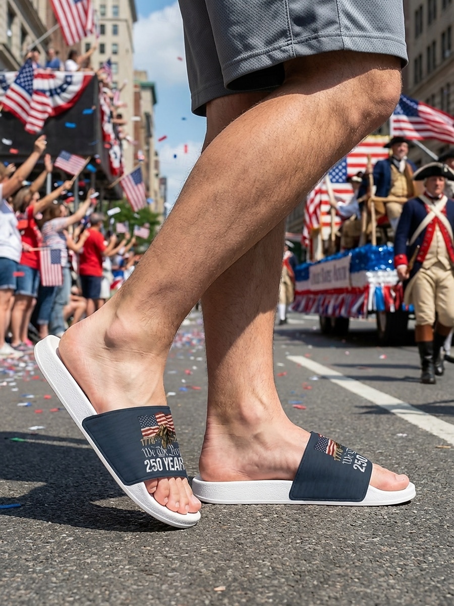 sandali da uomo per il 250° anniversario degli Stati Uniti: comode calzature patriottiche con stampa di bandiera per spiaggia, barbecue, sfilate e celebrazioni estive del 2026 a $24.99 –P3