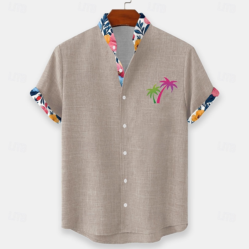 Per uomo Albero di Cocco Piante Tropicali Fiori Camicia hawaiana estiva Camicia con Bottoni Camicia con colletto alla coreana Manica Corta Hawaiano Vacanza al Mare Estate Primavera Collo alla coreana del 2026 a $25.99 –P4