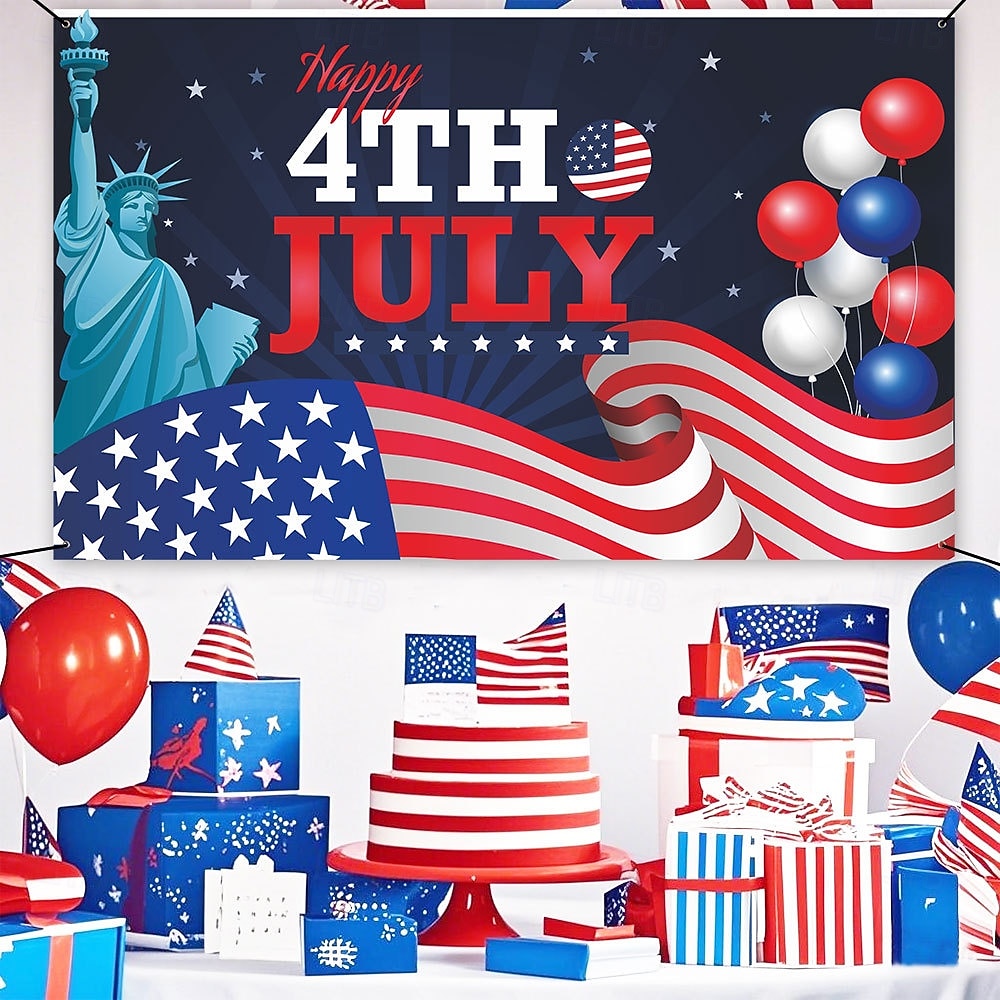 uavhengighetsdagen banner bakgrunn stoff festival utstillingsvindu veggdekorasjon hengende stoff flagg 2026 - $17.99 –P19