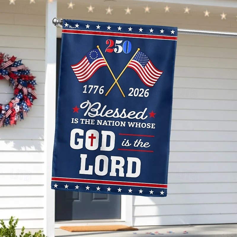 250ή επέτειος ηπα αμερική χρόνια επέτειος σημαία 1776-2026 πατριωτικό ευλογημένο έθνος ανεξαρτησία αναμνηστικό πανό 2026 - $11.99 –P3