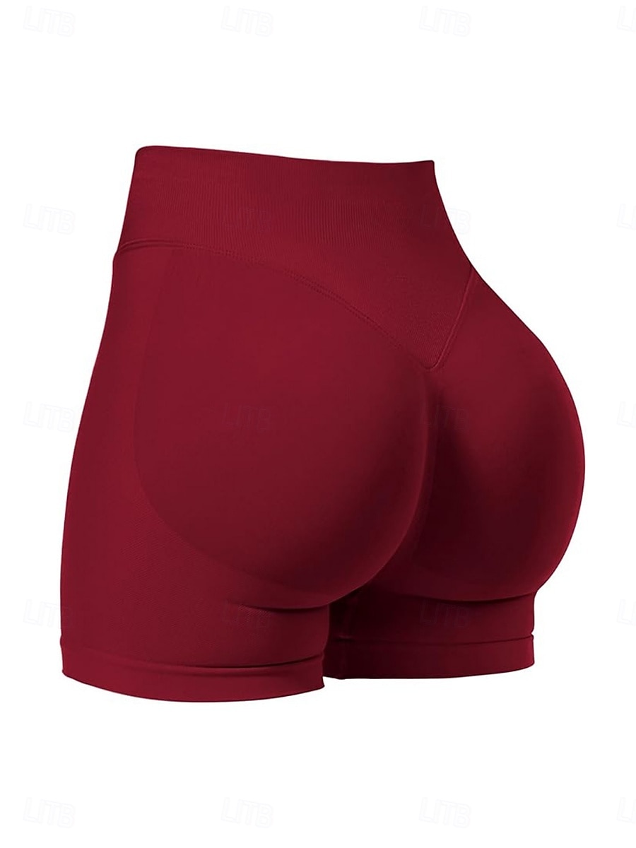 Mujer Pantalón corto Pantalones cortos de verano Moda Ropa de calle Básico Corto Alta cintura Plano Cintura elástica Transpirabilidad Cómodo Microelástico Diario Gimnasia Carrera Gris oscuro Burdeos 2026 - $16.99 –P3