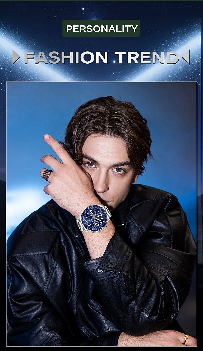 SANDA Men Digital Watch Luxury Outdoor Fashion Luminous Stopwatch Alarm Clock Calendar Stainless Steel Watch 2026 - $47.99 –P3
