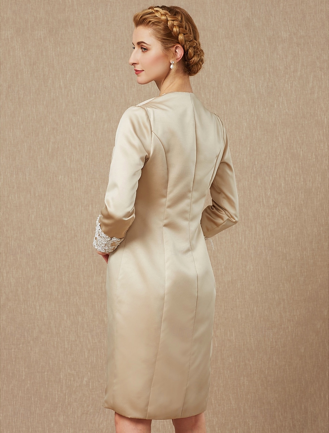 كم طويل معاطف / جواكيت دانتيل / ساتان زفاف / حفل / مساء مشد نسائي مع دانتيل / زينة / زر 2026 - $60.99 –P2