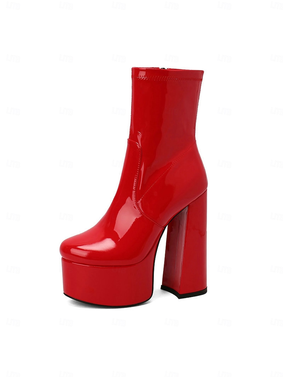 Women's Patent Leather Platform Ankle Boots with Chunky High Heels - Modern Fashion Statement Boots for Women, Ideal for Nightlife, Parties, Clubs and Evening Outfits 2026 - $64.99 –P6