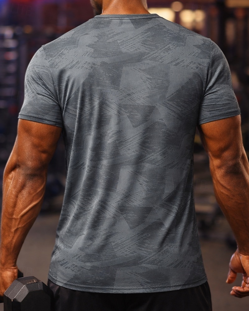 Муж. камуфляж Футболка для бега Компрессионная футболка Спортивная рубашка Спортивный топ Лето С короткими рукавами Быстровысыхающий Влагоотводящие Дышащий Тренировка в тренажерном зале Прогулки Бег 2026 - $18.99 –P2