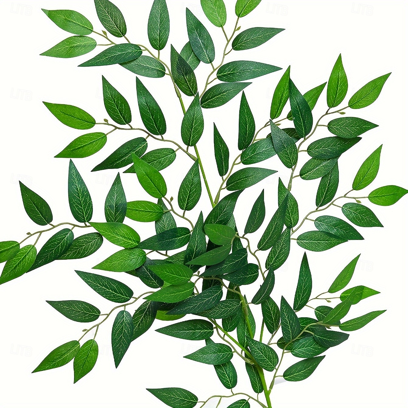 5 ks umělých stonků listů eukalyptu, svatební imitace jujube &banyánové listy, zeleň, větve, umělé rostliny ve stylu jarního lesa do bytové dekorace vázy 2026 - $20.99 –P1