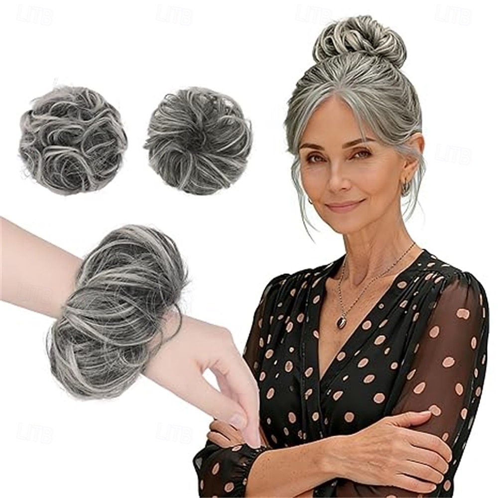 2PCs Small Messy Bun Hair Piece for Thin Hair Women Girl Mini Synthetic Elastic Wavy Space-bun Scrunchies Updo Hairpi 2026 - $12.99 –P9