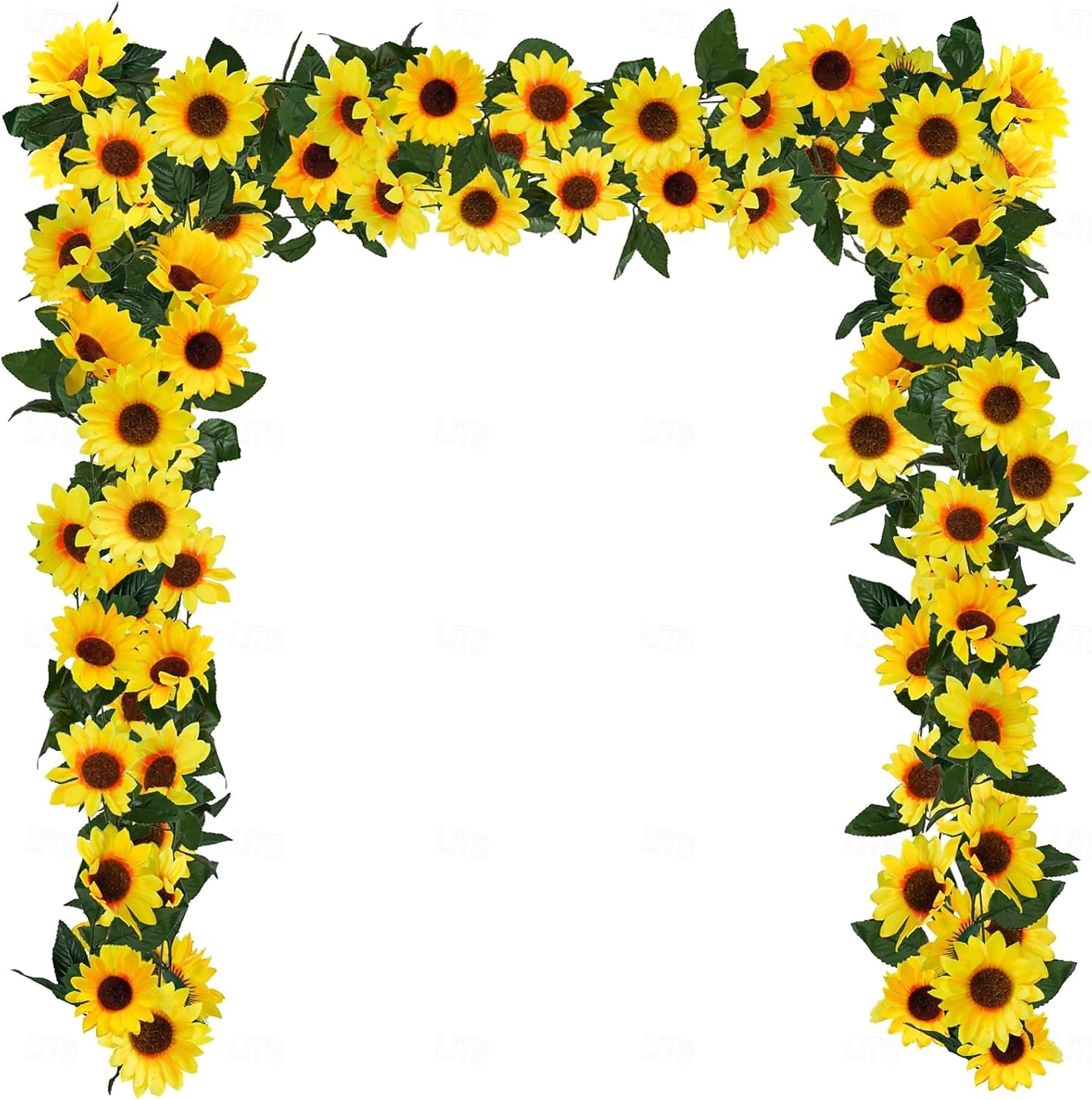 Confezione da 3 ghirlande di girasoli artificiali, 7,5 piedi/filo di girasoli di seta appesi, fiori rampicanti con foglie verdi per la stanza, la cucina, il giardino, il compleanno, il matrimonio, il del 2026 a $21.99 –P6