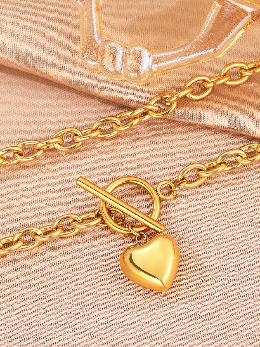 1 Stück Anhänger Halskette Halskette For Damen Täglich Straße Geschenk Edelstahl Liebe 2026 - $5.99 –P6