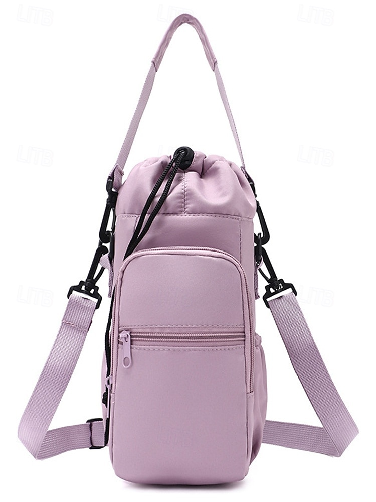 Női vízálló nejlon kulacstáska telefonzsebbel, többszínű keresztpántos hordozó fitneszhez, sporthoz, túrázáshoz és hétköznapi használatra, állítható vállpántos utazó italtartóval. 2026 - $11.99 –P4