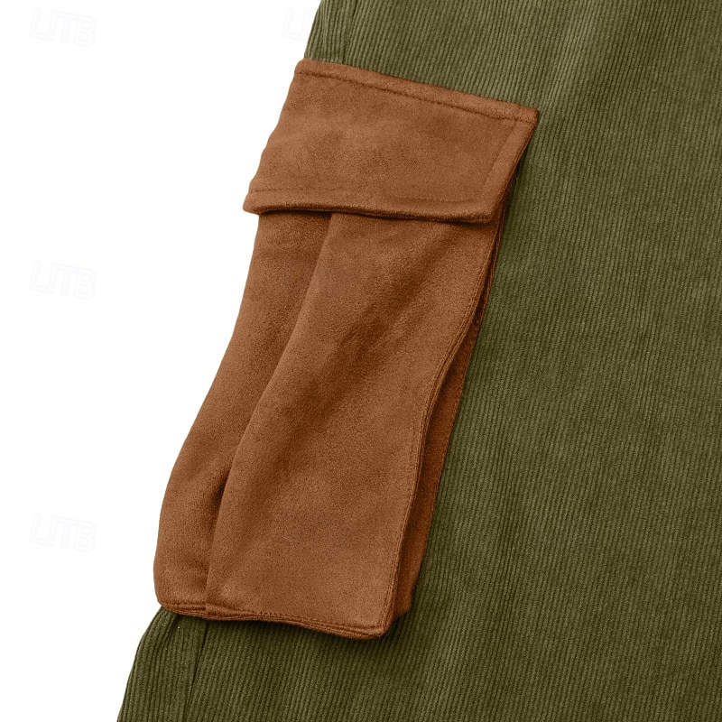 Homens Calças Cargo Calça cargo Calças de Veludo Calças de trabalho Calça casual Cintura elástica Bolso multi Perna reta Bloco de cor Retalhos Respirável Comprimento total Ao ar livre Casual Diário de 2026 por zł113.42 –P7