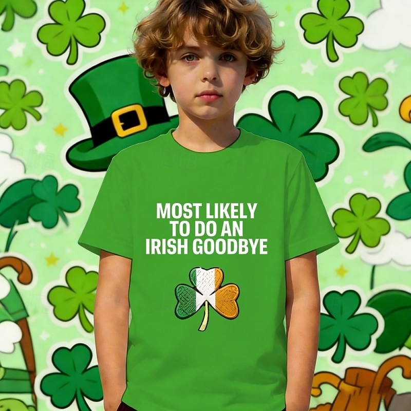 St. Patrick St. Paddy's Day Boys' 3D Graphic Letter T shirt Tee Short Sleeve 3D Print Summer Spring Sports Fashion Streetwear Kids 4-12 Years Crew Neck Casual Daily Outdoor Regular Fit 2026 - $14.49 –P4