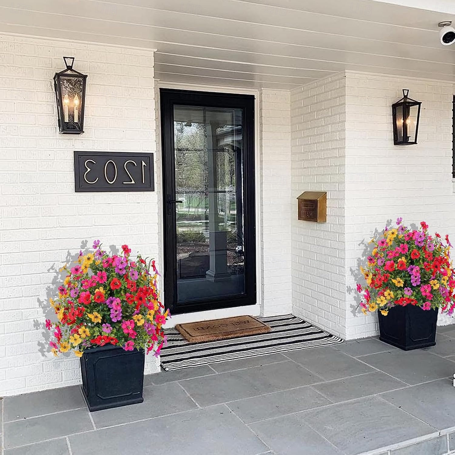 Estaca de flor artificial de 60 cm para decoração externa, topiaria de buxo violeta, árvores multicoloridas para jardim e gramado, feita de plástico resistente que não desbota, ideal para todas as estações. de 2026 por $25.99 –P6