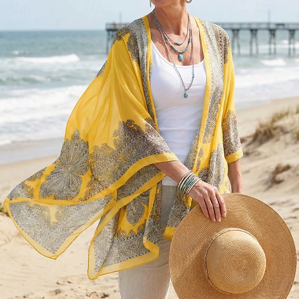 moda donna sciarpa scialle poncho stampato protezione solare sciarpa protezione solare scialle spiaggia scialle bikini copertura morbida e confortevole del 2026 a $19.99 –P2