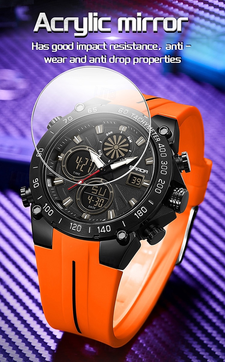 SANDA גברים שעון דיגיטלי מינימליסטי רטרו וינטג ' פאר ספורטיבי זורח שעון עצר Alarm Clock ספירה לאחור ג'ל סיליקון שעון 2026 - $38.99 –P7