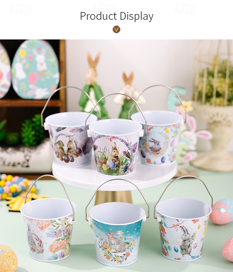 1 шт. жестяная коробка в виде пасхального кролика, металлическая подарочная коробка для конфет и печенья в виде кролика, контейнер для хранения пасхальных яиц, пустая коробка для упаковки сладостей. 2026 - $9.99 –P14