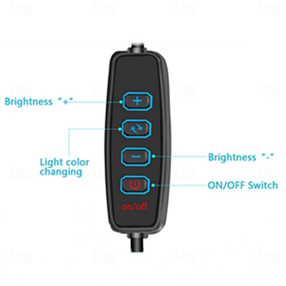 1 LED-Klemmleuchte, 48 LEDs, 3 Farbmodi, Helligkeit einstellbar, flimmerfrei, augenschonend, 5V USB-Stromversorgung, geeignet für Arbeitszimmer, Büro, Nachttisch, Live-Stream-Beleuchtung 2026 - $10.49 –P6