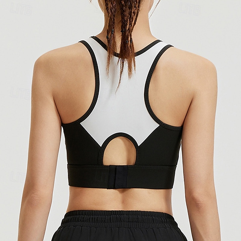 Mulheres Sustentação Média Regata com Bojo Sutiã de corrida Delgado Good Top Acolchoado Academia Exercício Corrida Leve Elástico Respirável Preto Branco Azul Retalhos de 2026 por $17.99 –P10